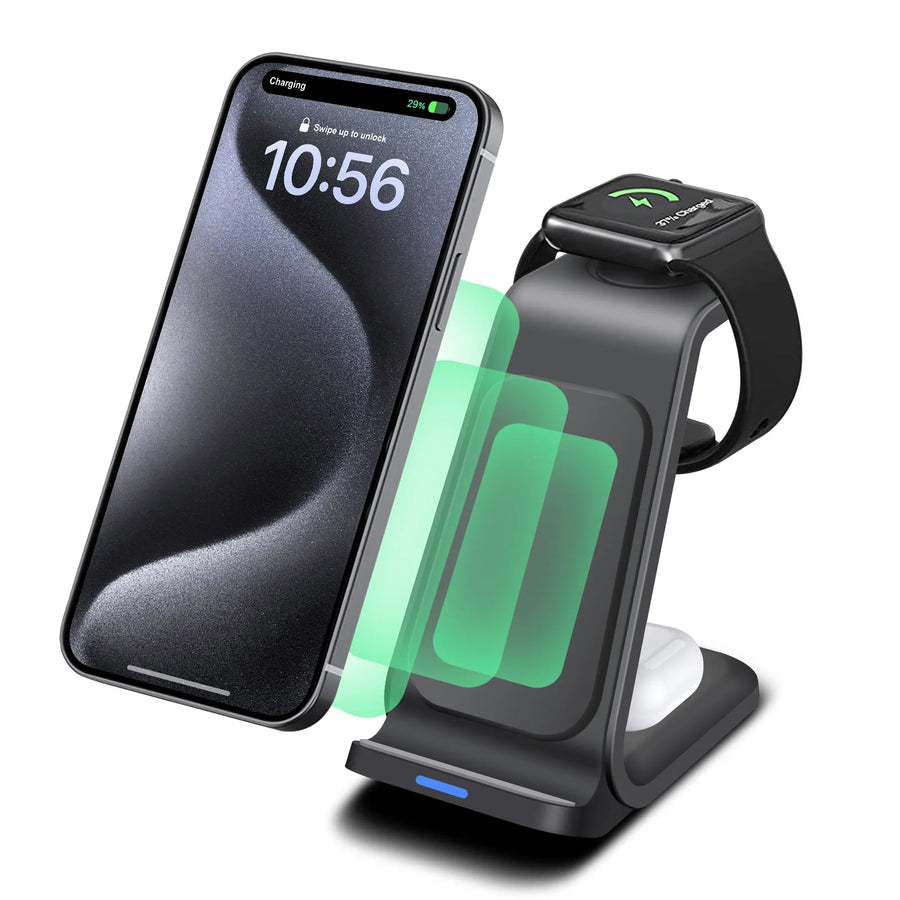 Belorique 3-in-1 Wireless Charging Station — Power All Three, Tangle-Free